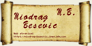 Miodrag Bešević vizit kartica